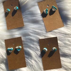 Sweater printed clay stud earrings